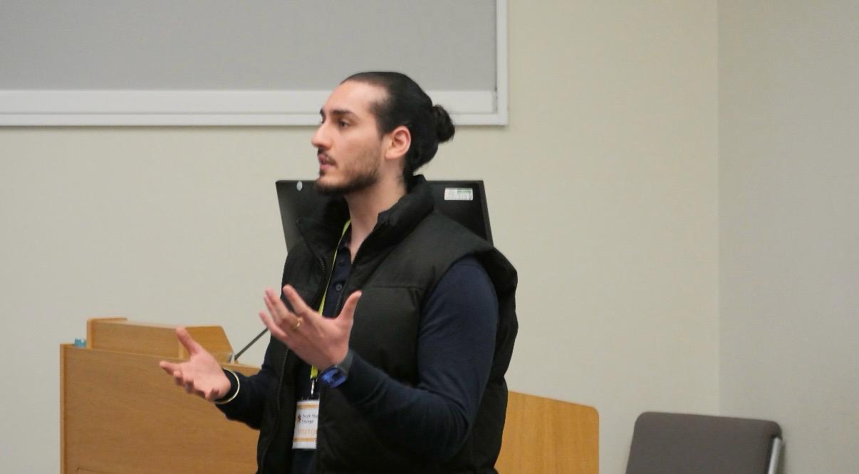 Educate2Trade mentor speaking to Wandsworth College students about financial literacy